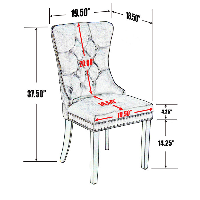 BetterHome Products Velvet Dining Chair Quilted Back Wayfair